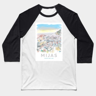 Mijas Pueblo Costa Del Sol Art Baseball T-Shirt